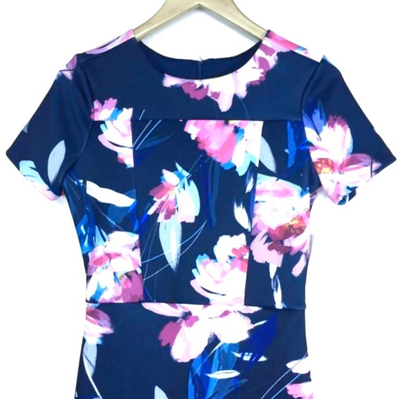 ALEXIA ADMOR New York
Green Blue Floral Print Sheath Cocktail Dress - Picture 5 of 6